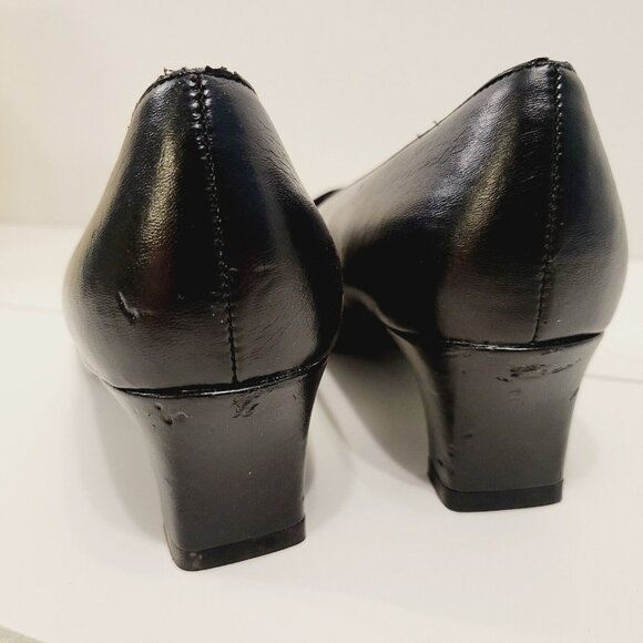 Womens Sz 8.5M Soft Style Hush Puppies innerSoft Black Slip on Pump Heel Shoes - Picture 2 of 6